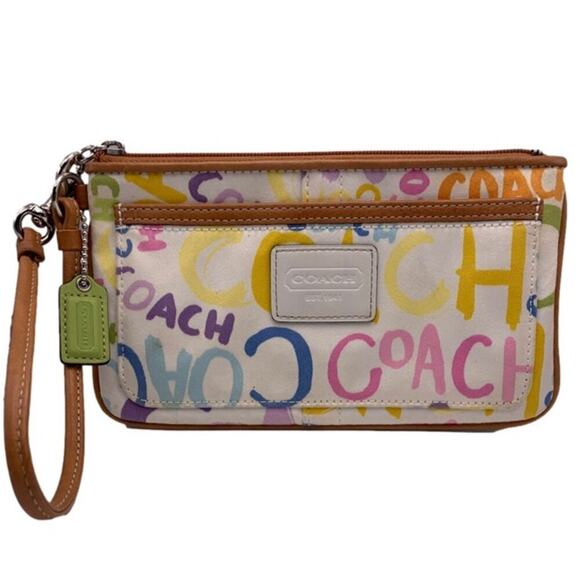 COACH Graffiti Signature Wristlet - Picture 1 of 8